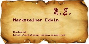 Marksteiner Edvin névjegykártya